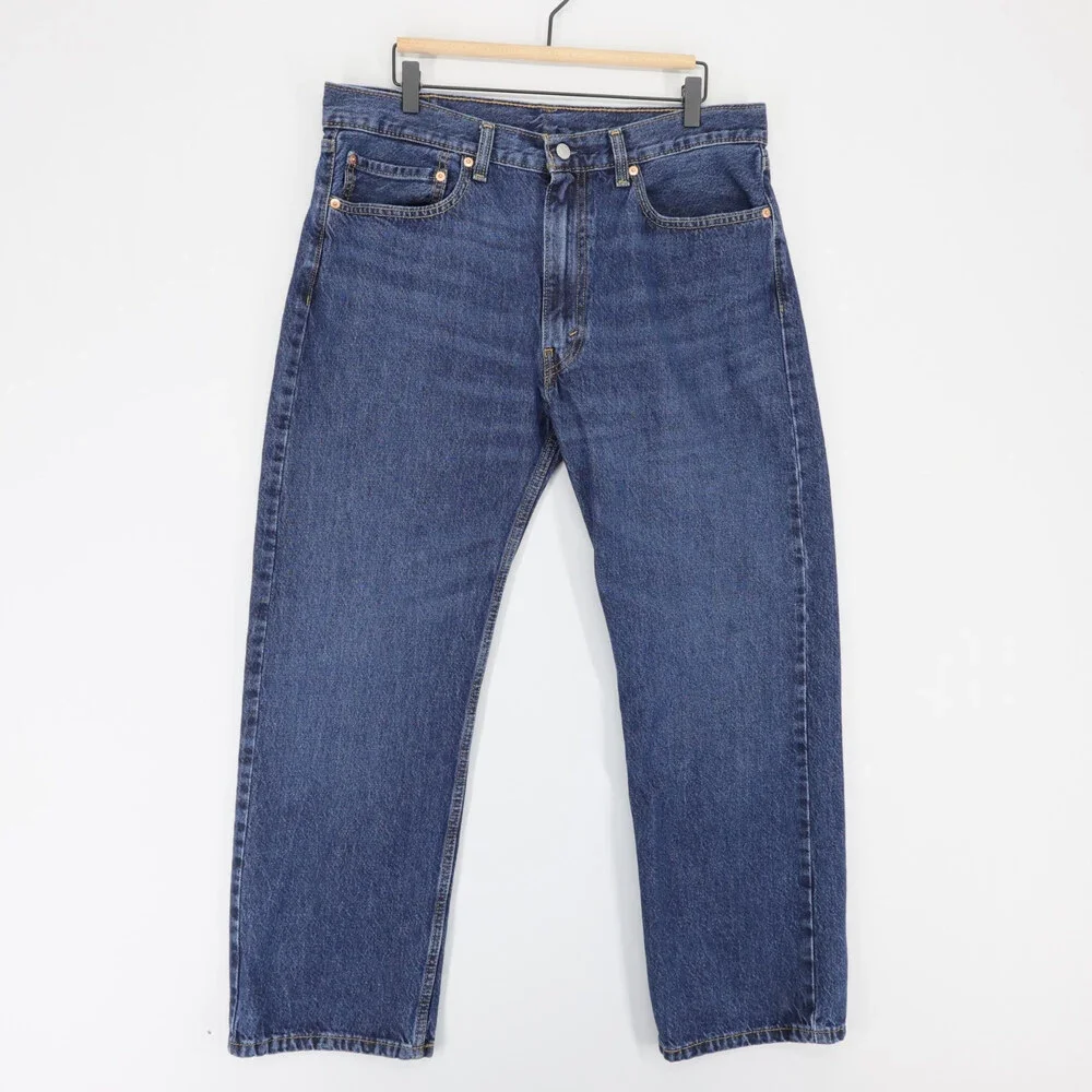 Levis 555 Jeans Mens 36x30 Blue Relaxed Straight Denim Pants